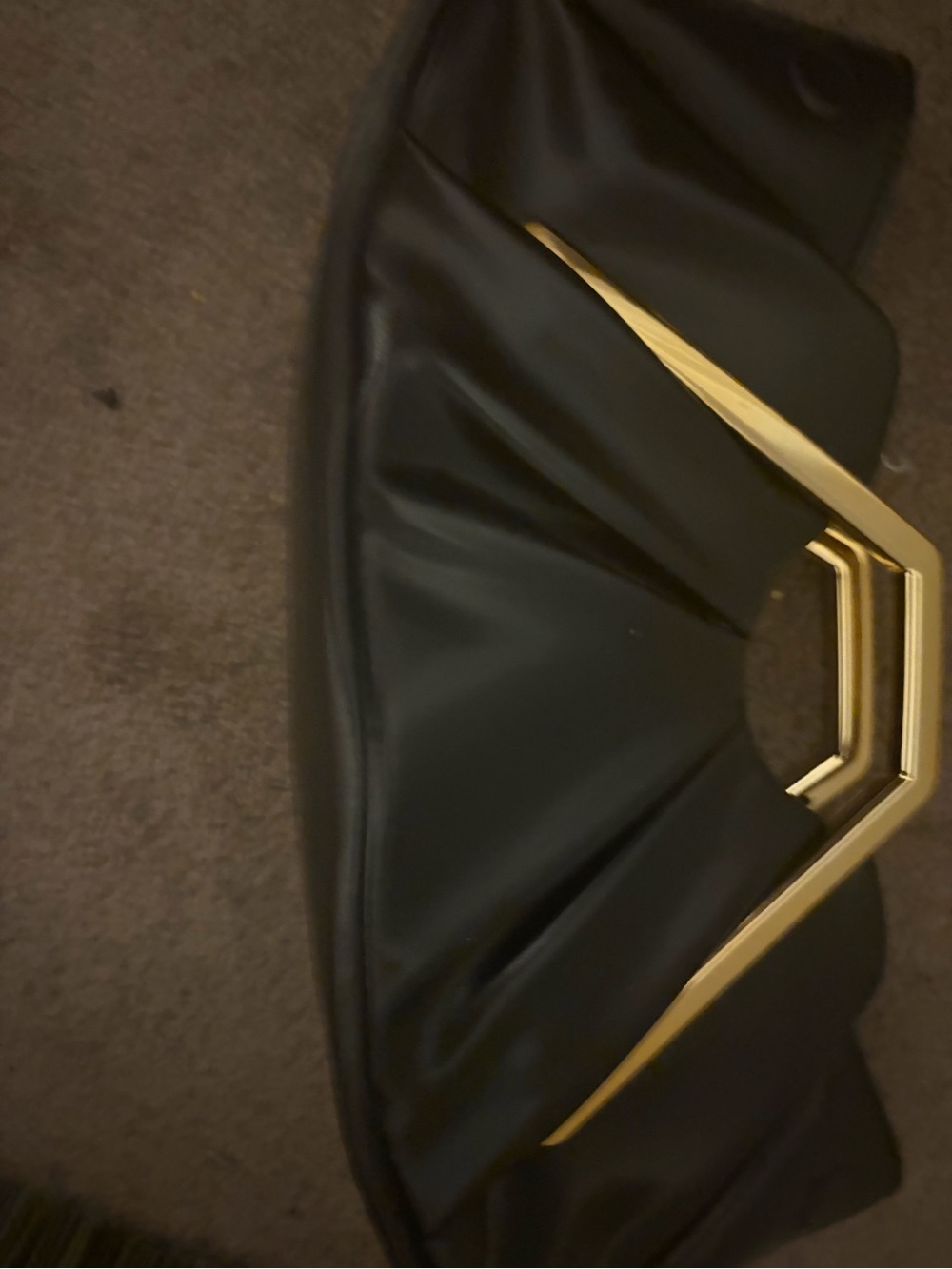 Source Unknown Black Clutch with Gold Frame Accent
